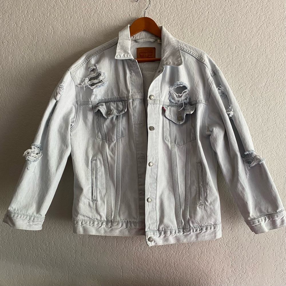 Levi's Light Blue Distressed Denim Jacket